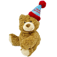 BROWN BEAR WITH BIRTHDAY HAT 28CM