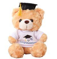 23CM GRADUATION BEAR WITH WHITE T-SHIRT