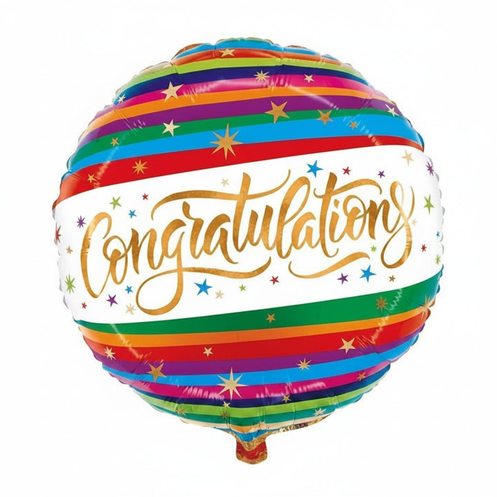 18" CONGRATULATIONS ROUND BALLOON (Assorted Design)