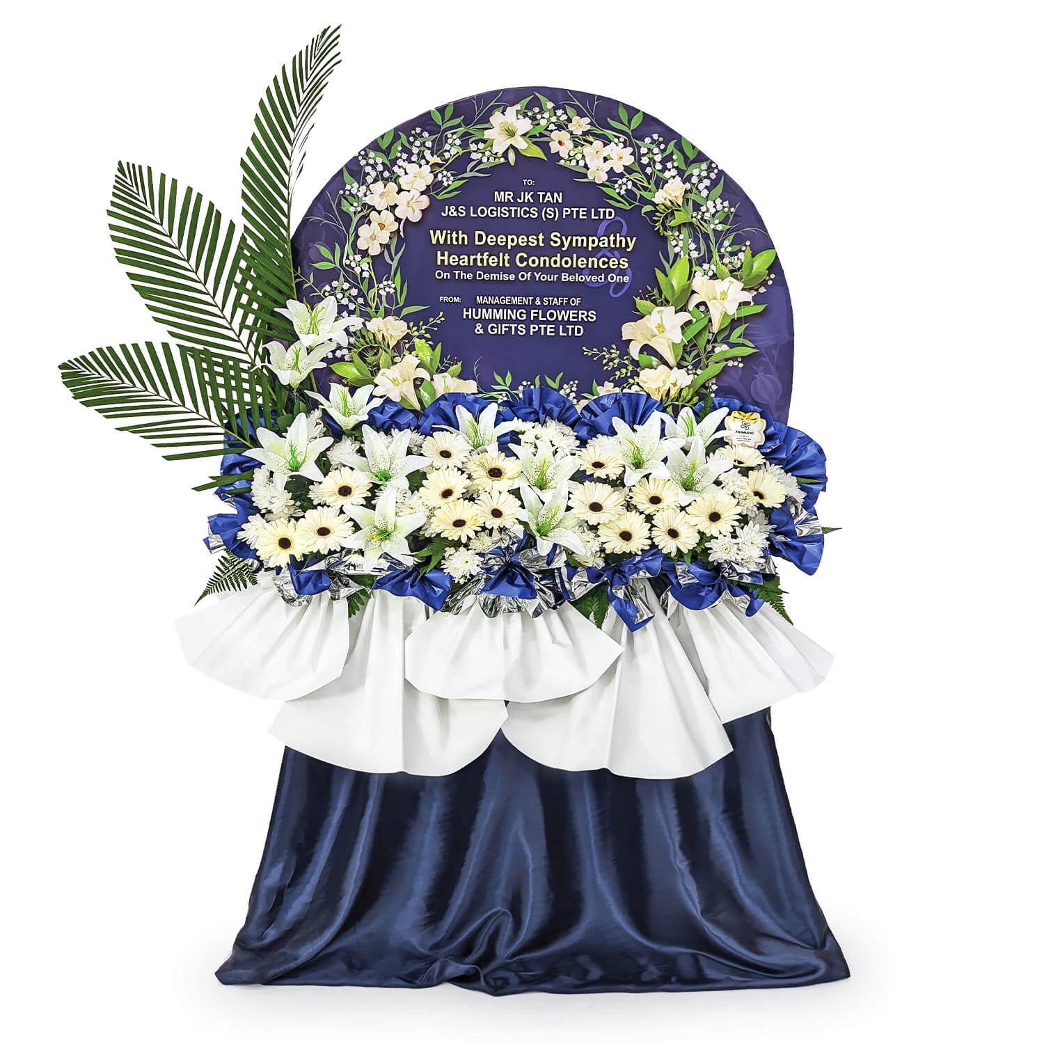 Reflective Tribute Condolences Wreath