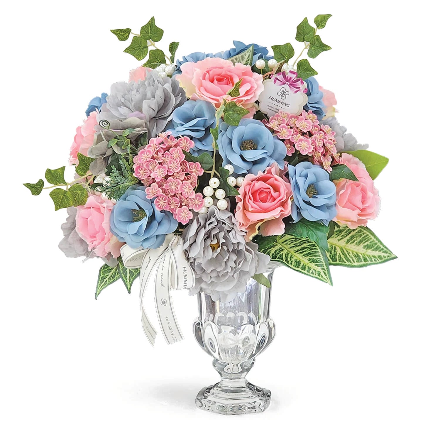 Pastel Harmony Artificial Flowers Table Arrangement