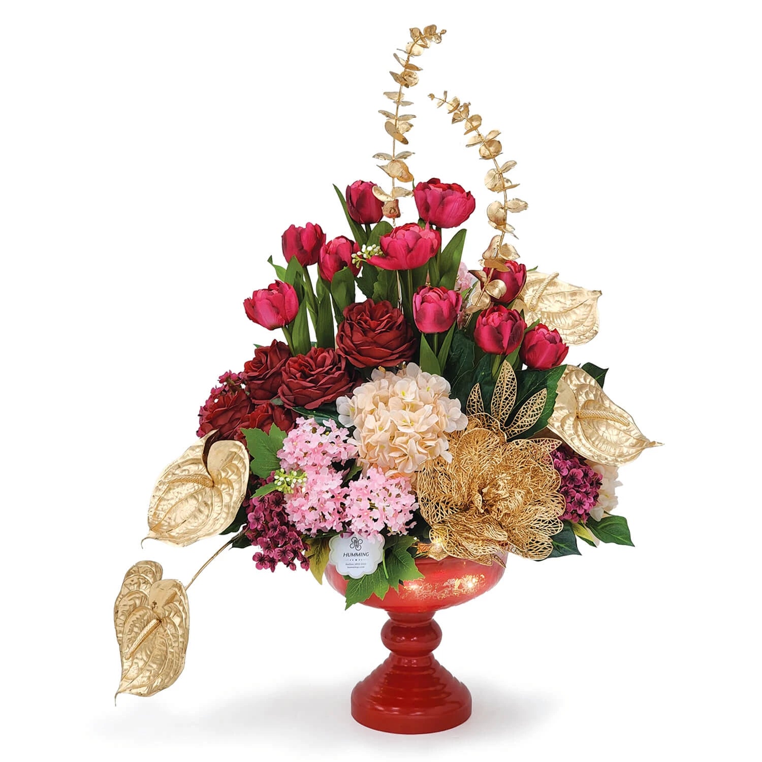 Gilded Grace Artificial Flowers Table Arrangement