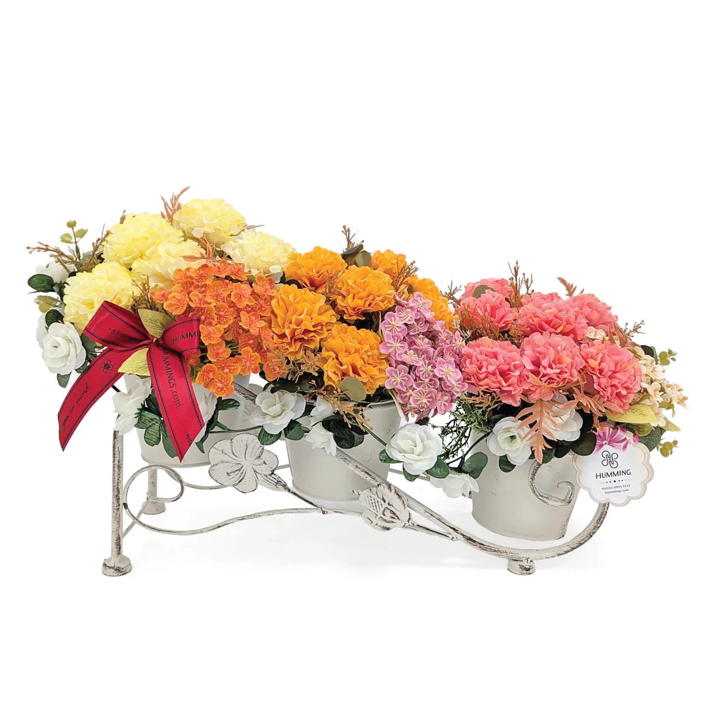 Blushing Sunrise Artificial Flowers Table Arrangement