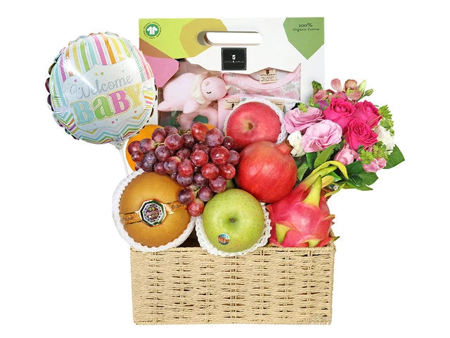 Baby Gift Set Fruit Hamper with Balloon F04