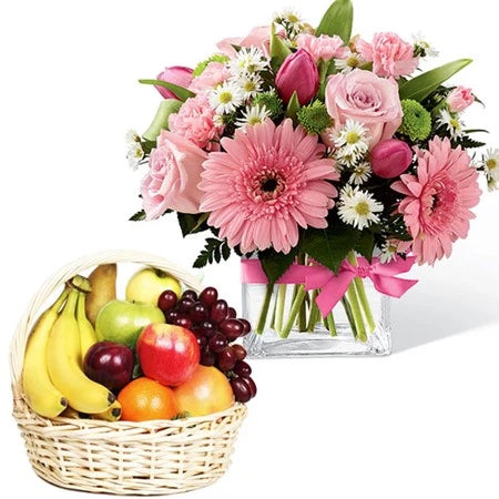 Deluxe Fruit And Flowers Vase
