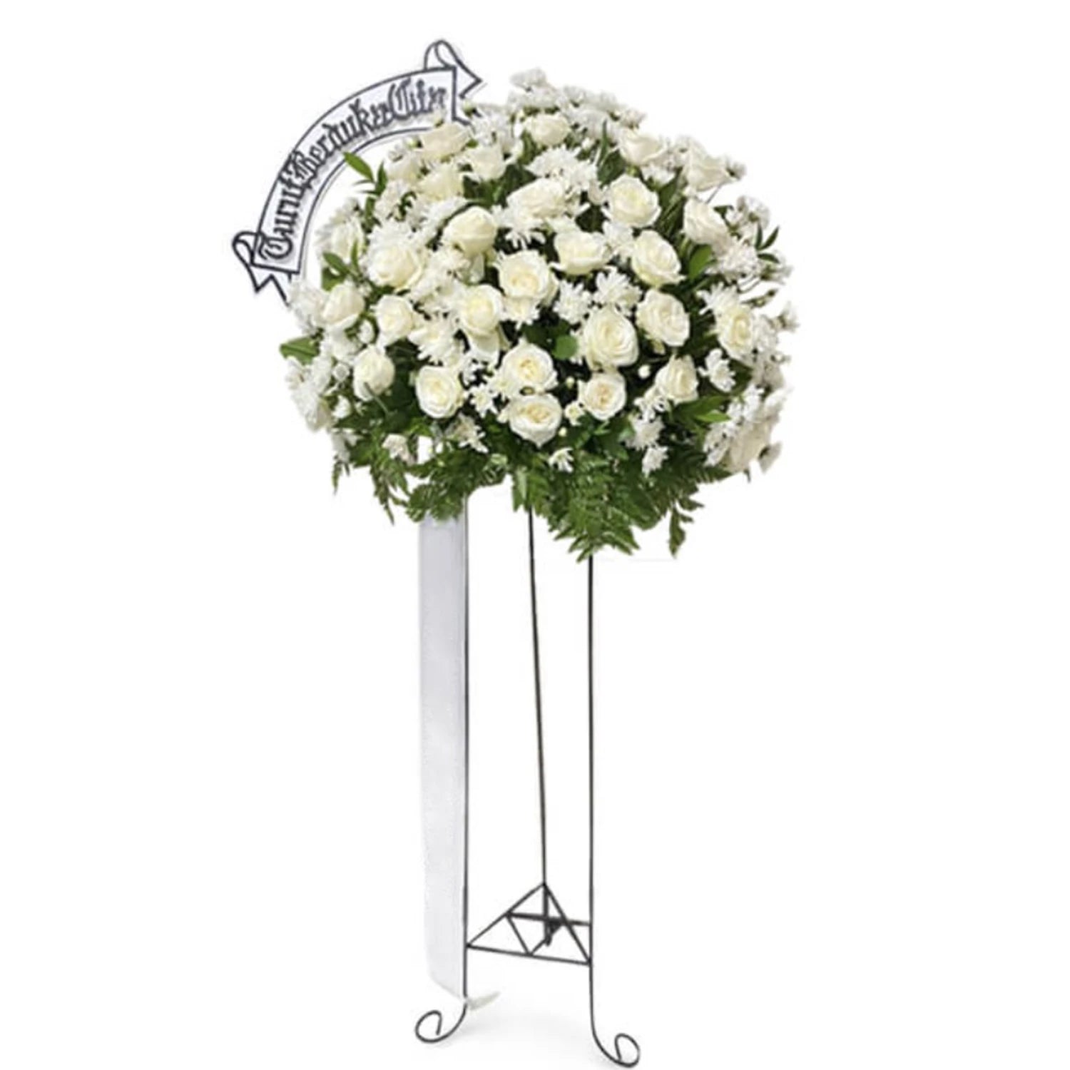 White Silence Condolence Wreath