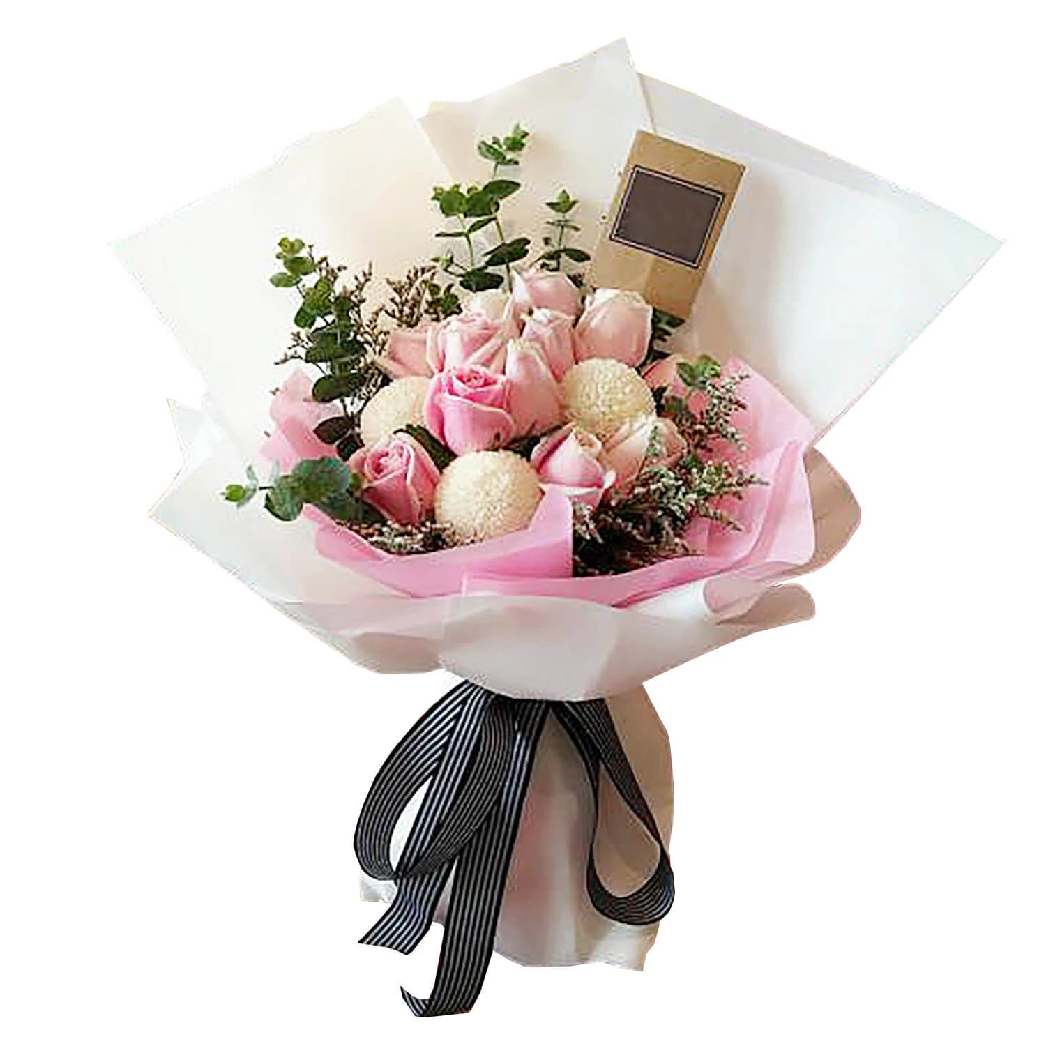 Rosy Pom Pom Hand Bouquet