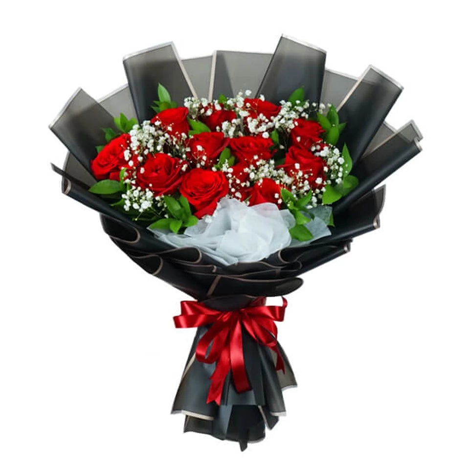 Blazes of Roses Hand Bouquet