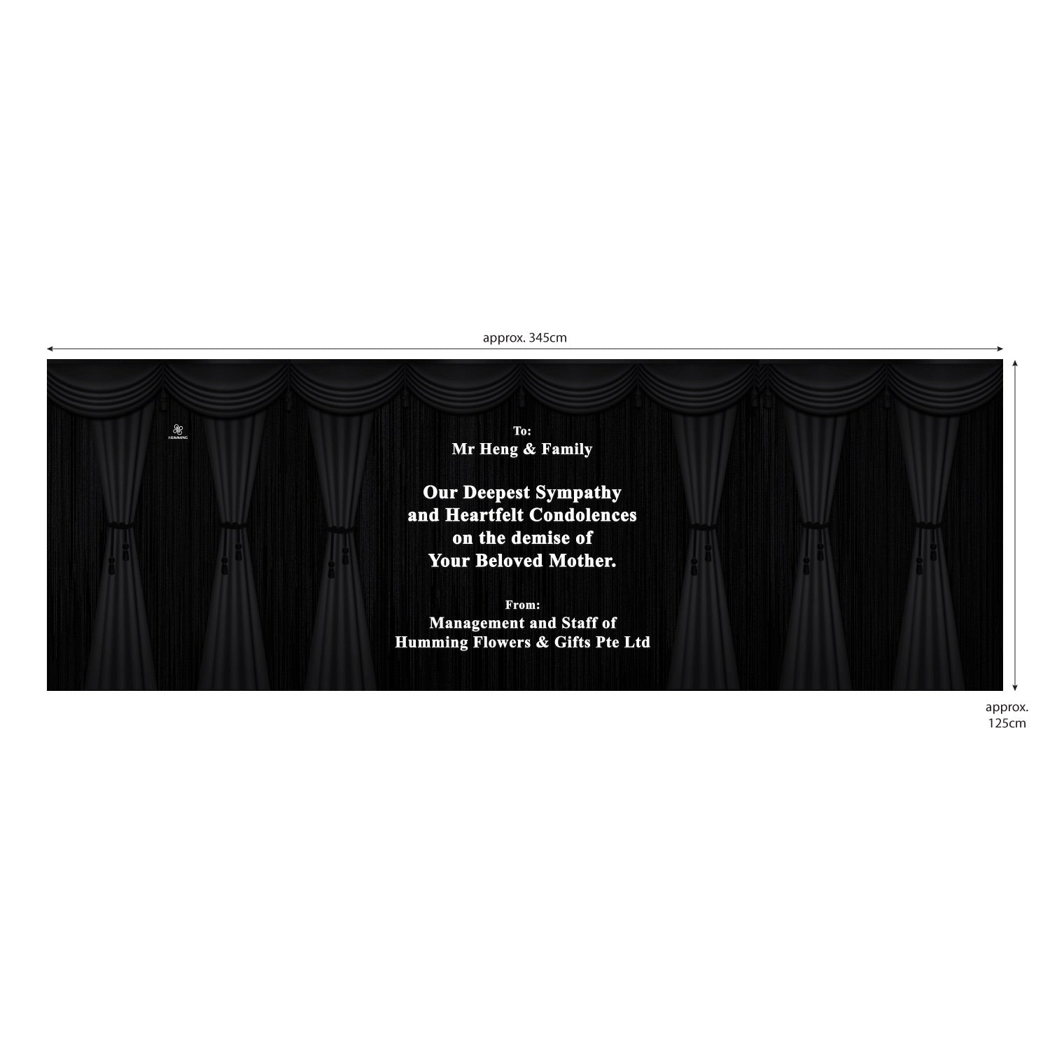 Dignified Farewell Personalised Condolence Wreath (w:380cm)