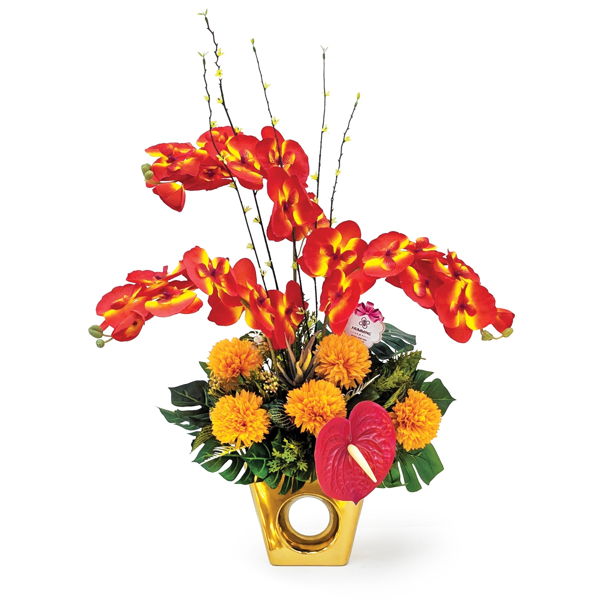 Crimson Ring Artificial Floral Arrangement