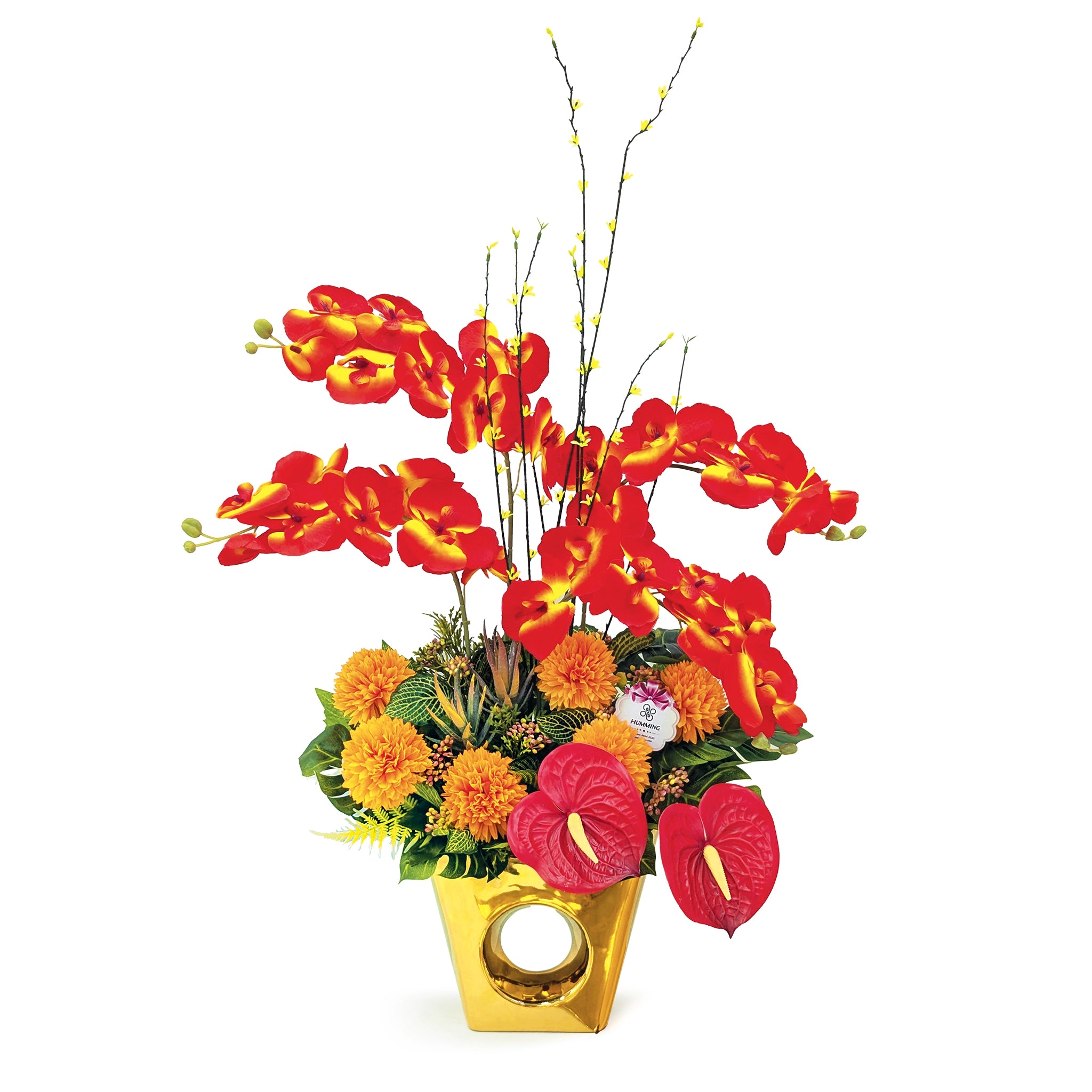 Crimson Ring Artificial Floral Arrangement
