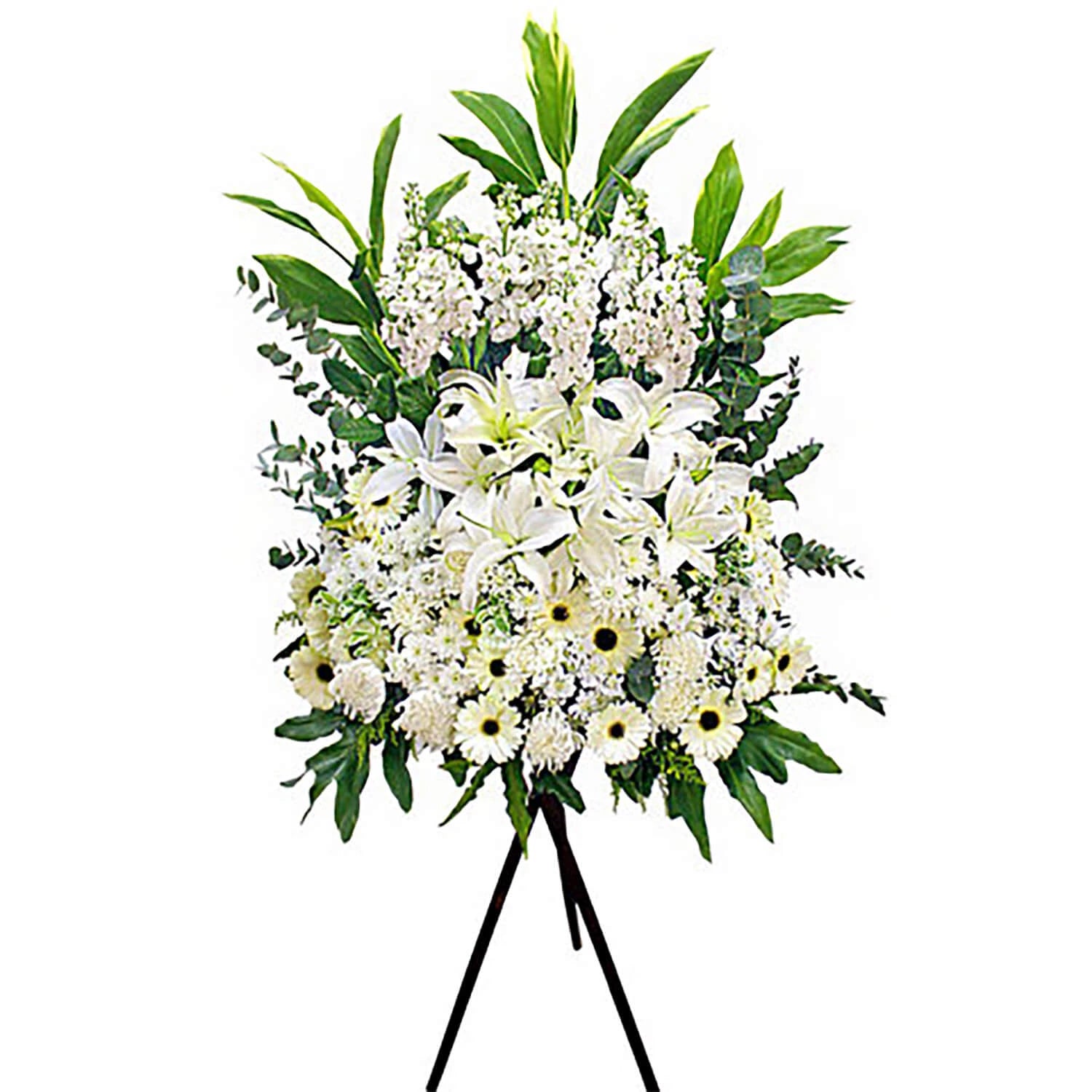 Solemn Grace Arrangement Condolences Flower Stand