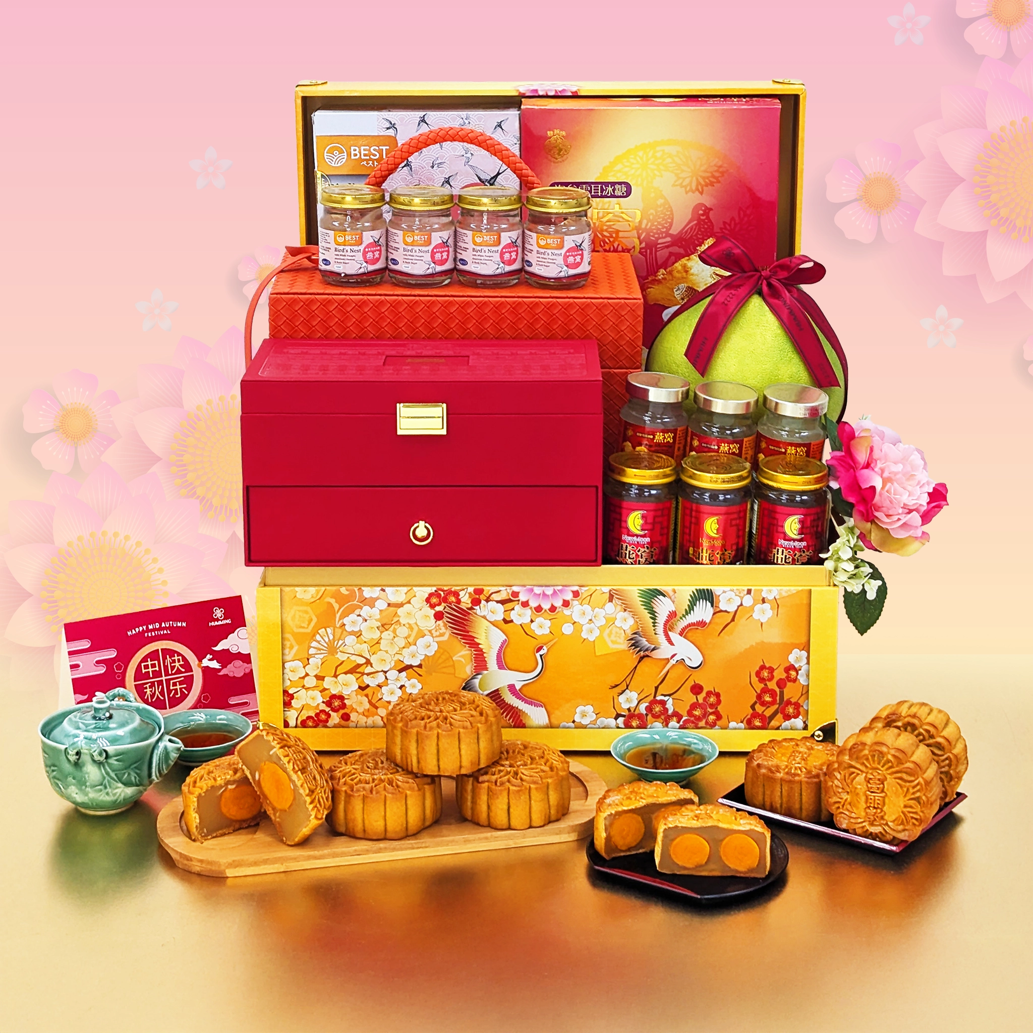 Autumn Celebrations Mid-Autumn Mooncake & Bird's Nest Gift Hamper with Pomelo