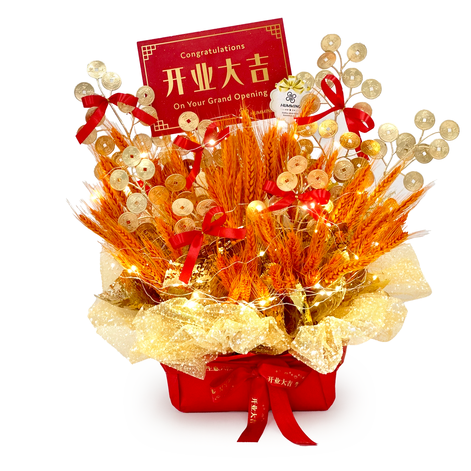 Prosperity Harvest Congratulatory Table Flowers (With Lights)