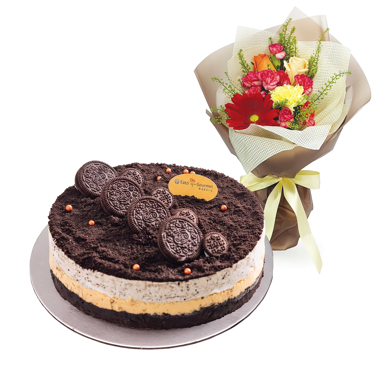 Jolly Celebration (Oreo Cheese Cake + Bouquet)