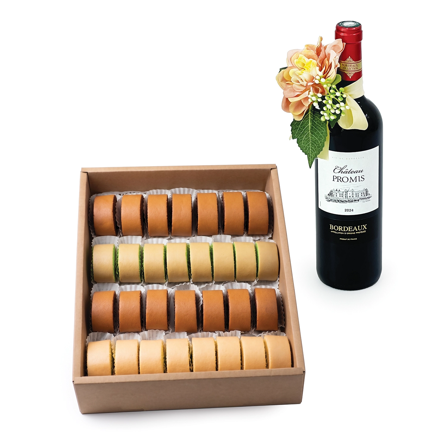 Joyful Indulgence (Polar Cake Signature Mini Sugar Rol + Wine)