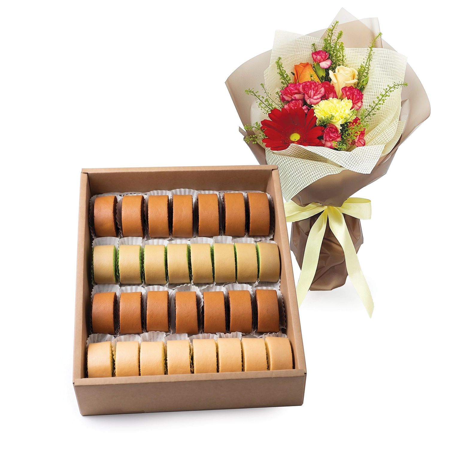 Joyful Indulgence (Polar Cake Signature Mini Sugar Roll + Bouquet)