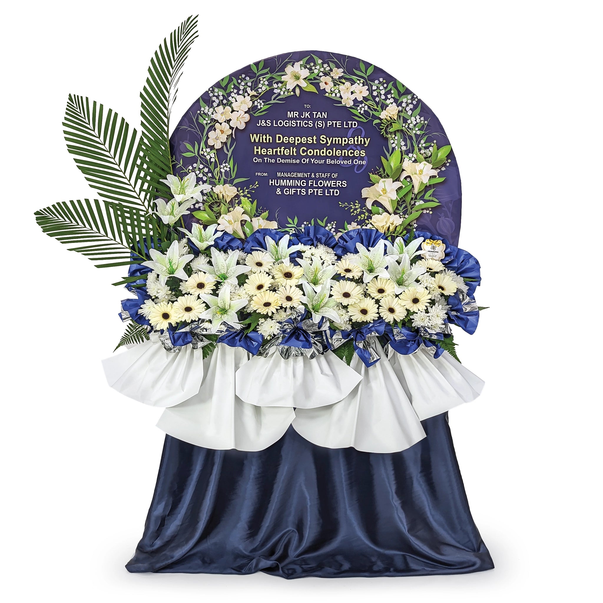 Reflective Tribute Personalised Condolences Wreath
