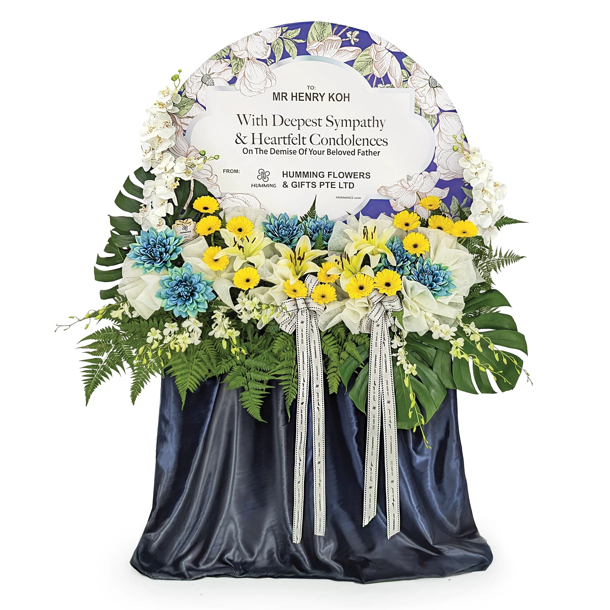 Dignified Tribute Personalised Condolence Wreath