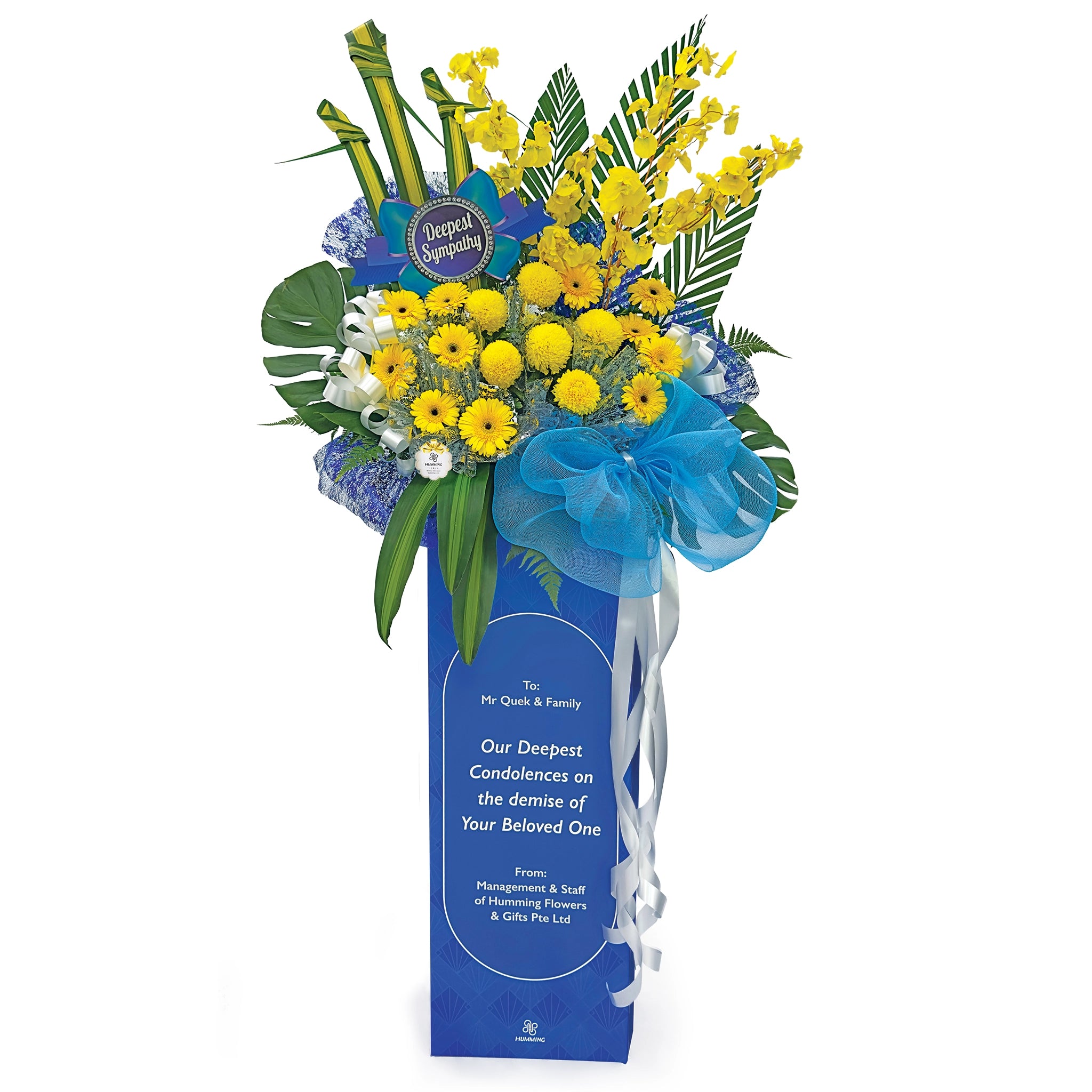 Skybound Dignity Personalised Condolence Wreath