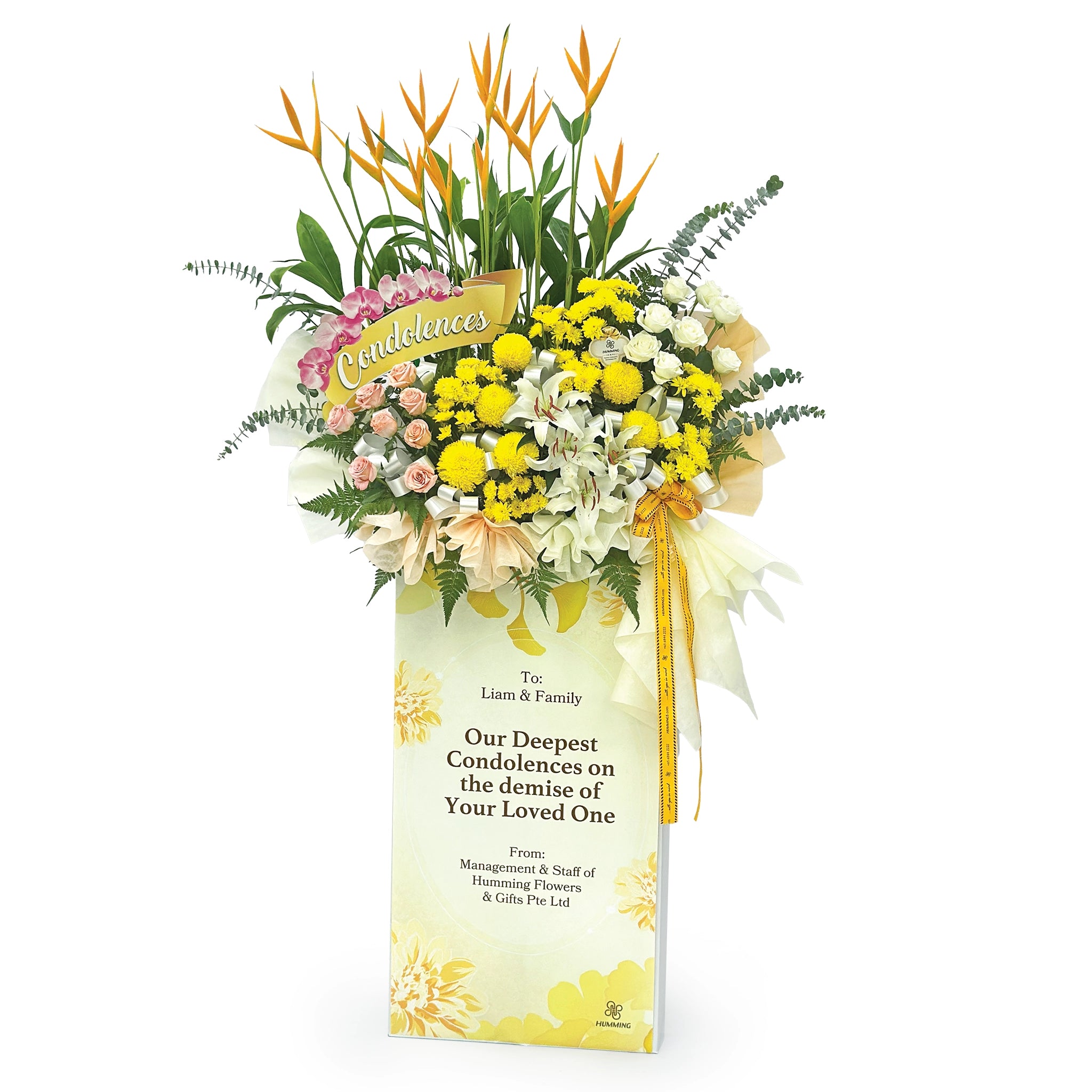 Graceful Dignity Personalised Condolence Wreath