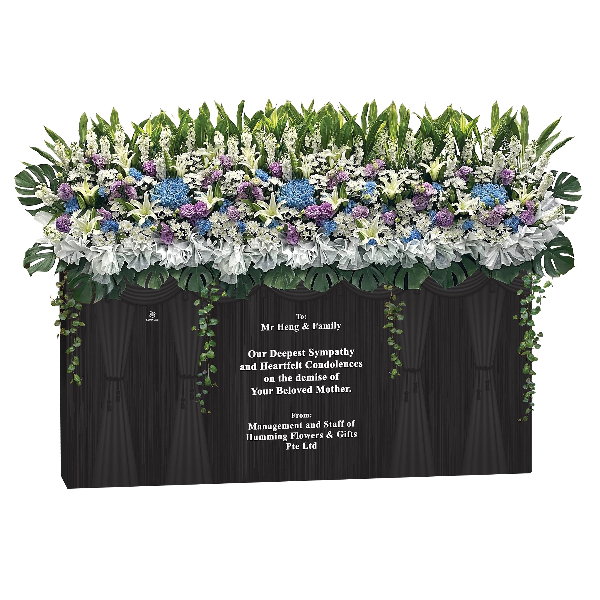 Dignified Farewell Personalised Condolence Wreath (w:380cm)