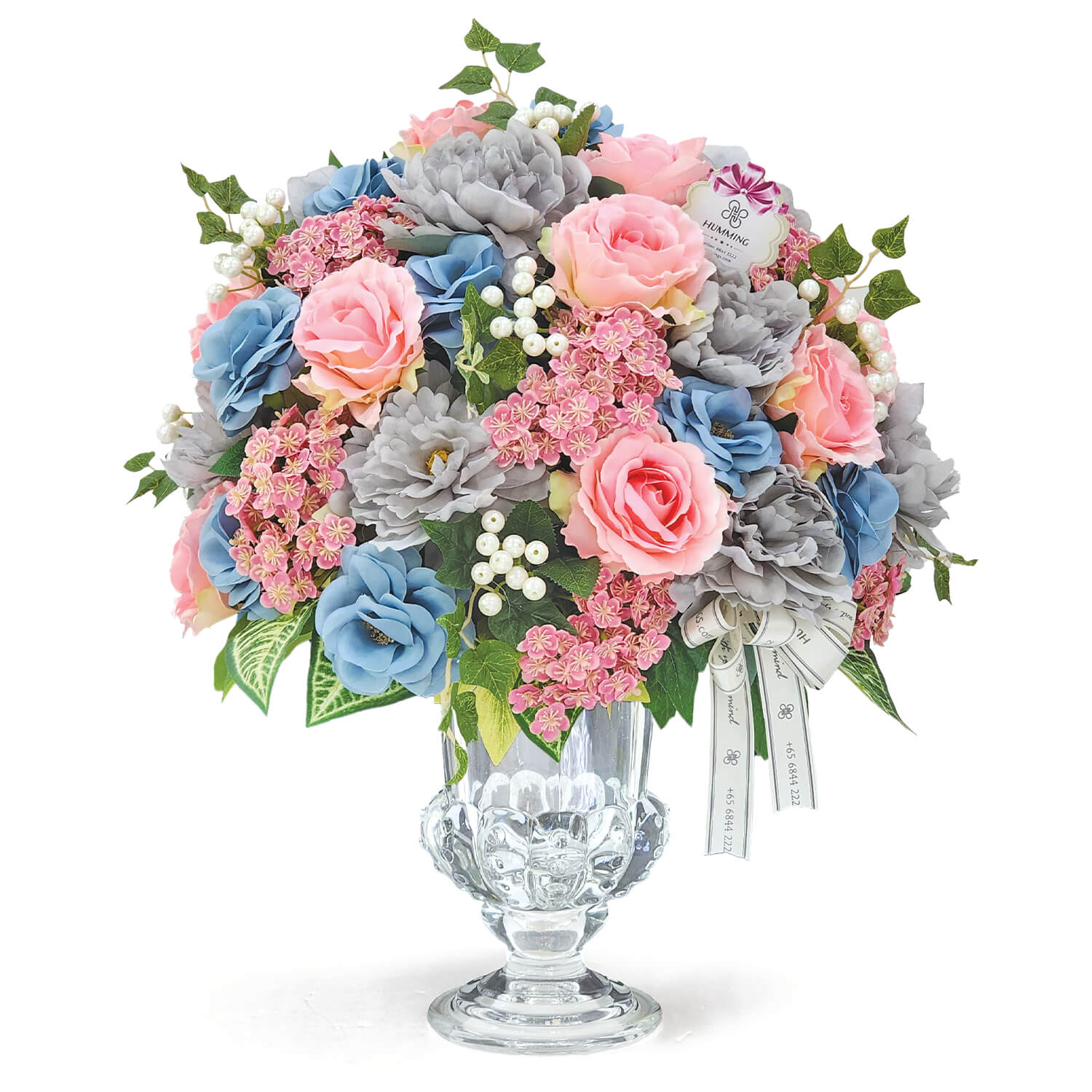Pastel Harmony Artificial Flowers Table Arrangement