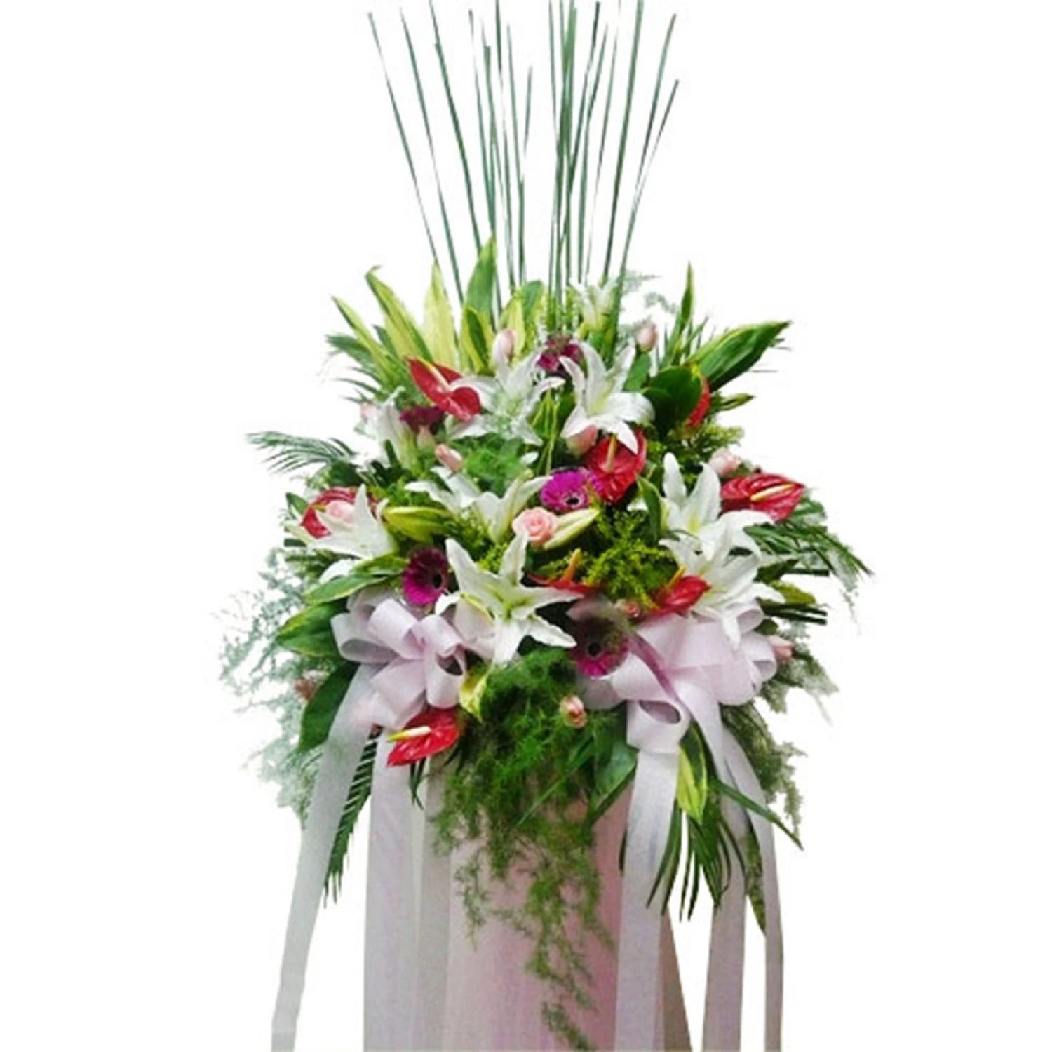 Bon Voyage Lilies Condolence Wreath